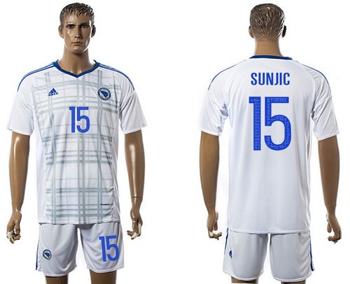 Bosnia Herzegovina #15 Sunjic Away Soccer Country Jersey - Click Image to Close